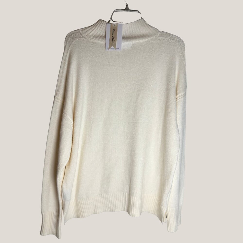 Women's Magashoni Cream Sweater, XL - Picture 2 of 8